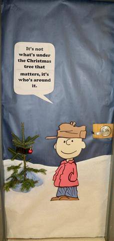 Charlie Brown with small branchless pine tree 