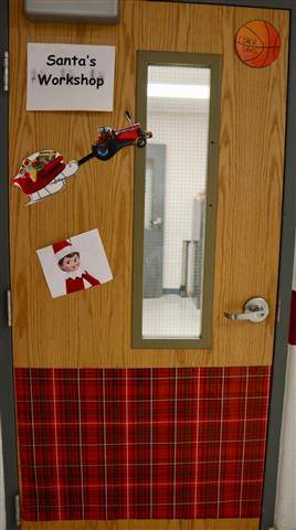 Snowman decoration on door