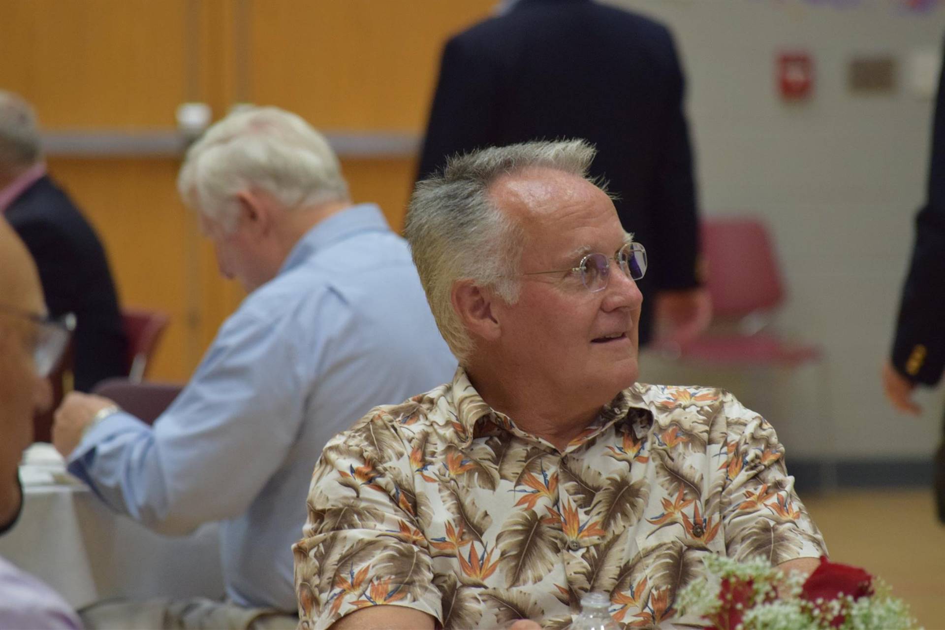 Man sitting at dinner.