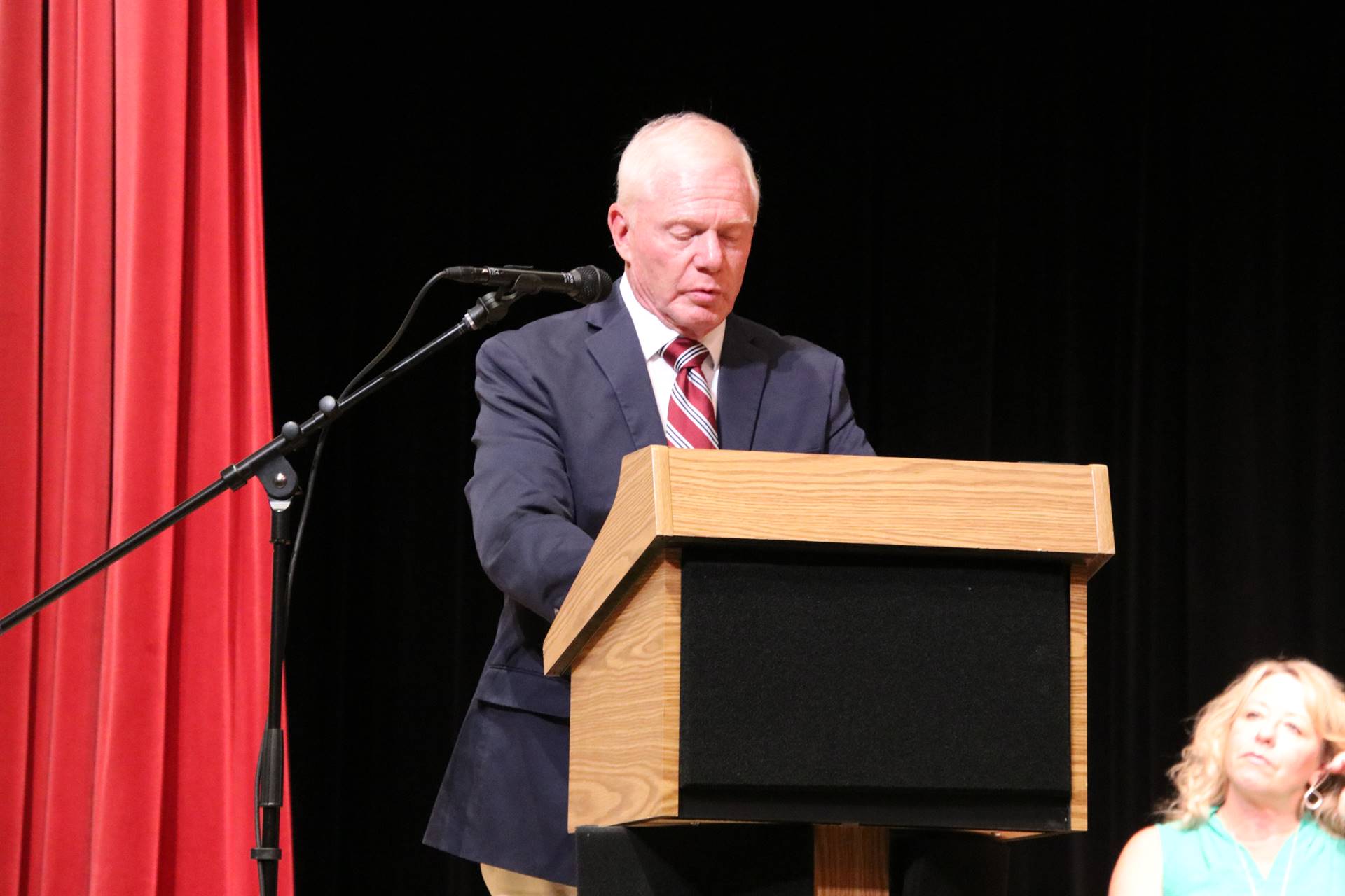 Mr. Cooper giving a speech