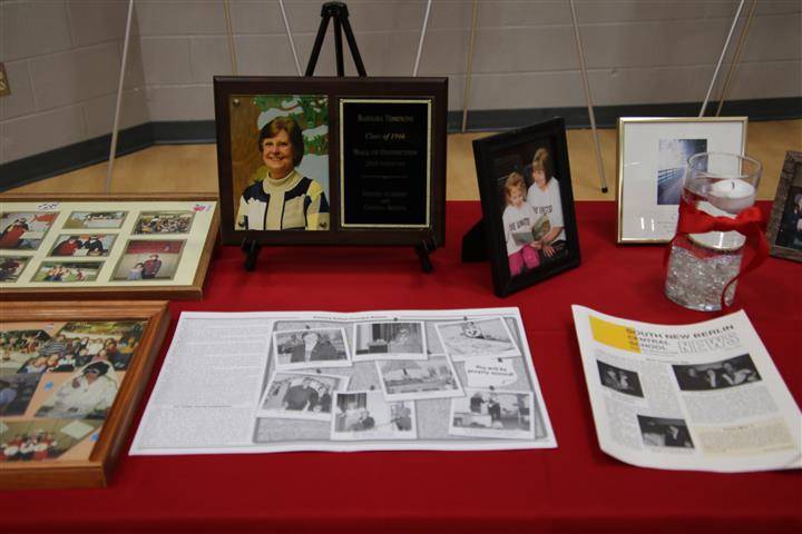 Display of material from honoree