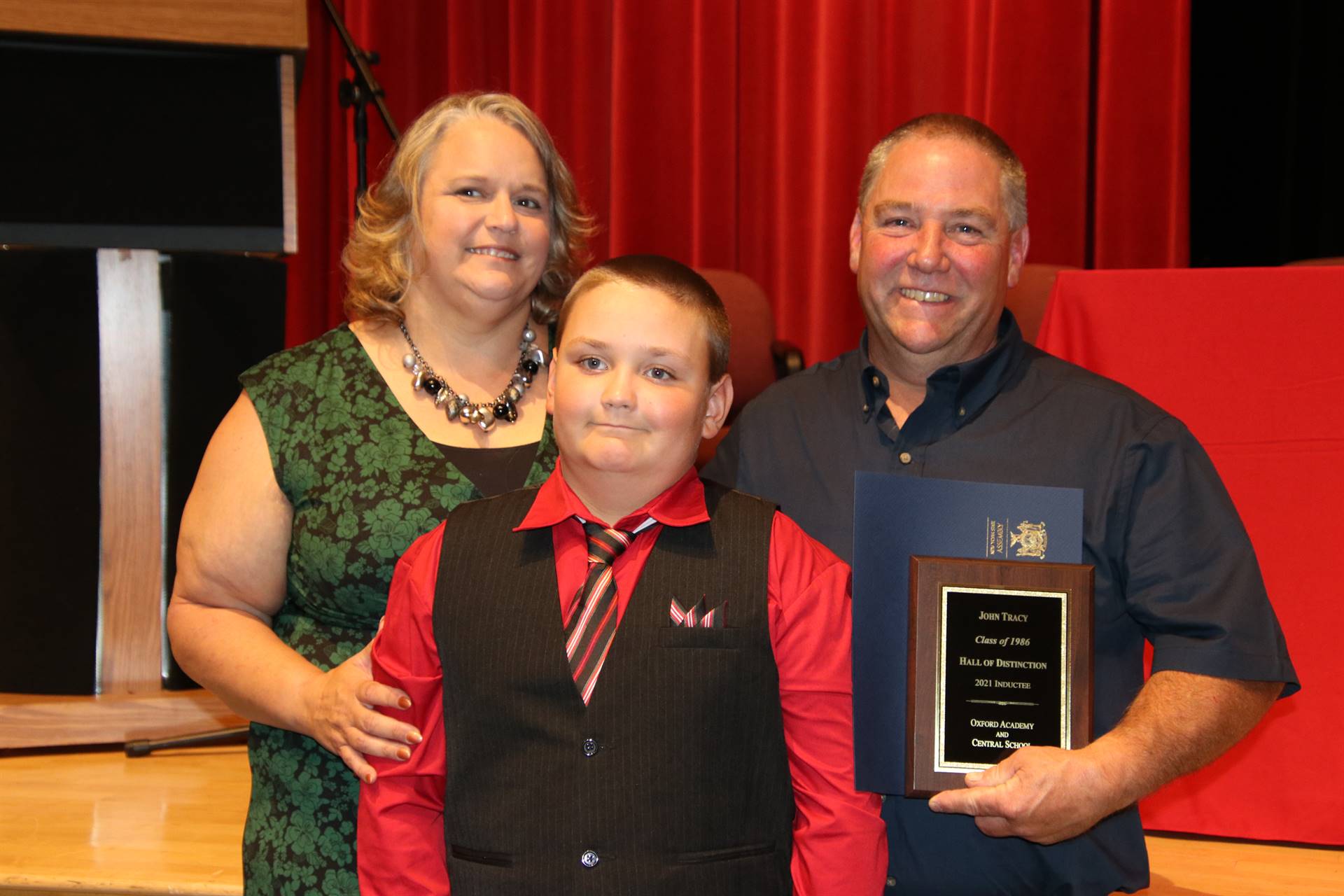 Hall of Distinction honoree Tracy with family