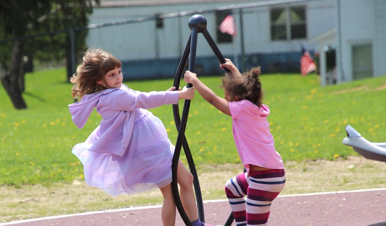 two girls on playground
