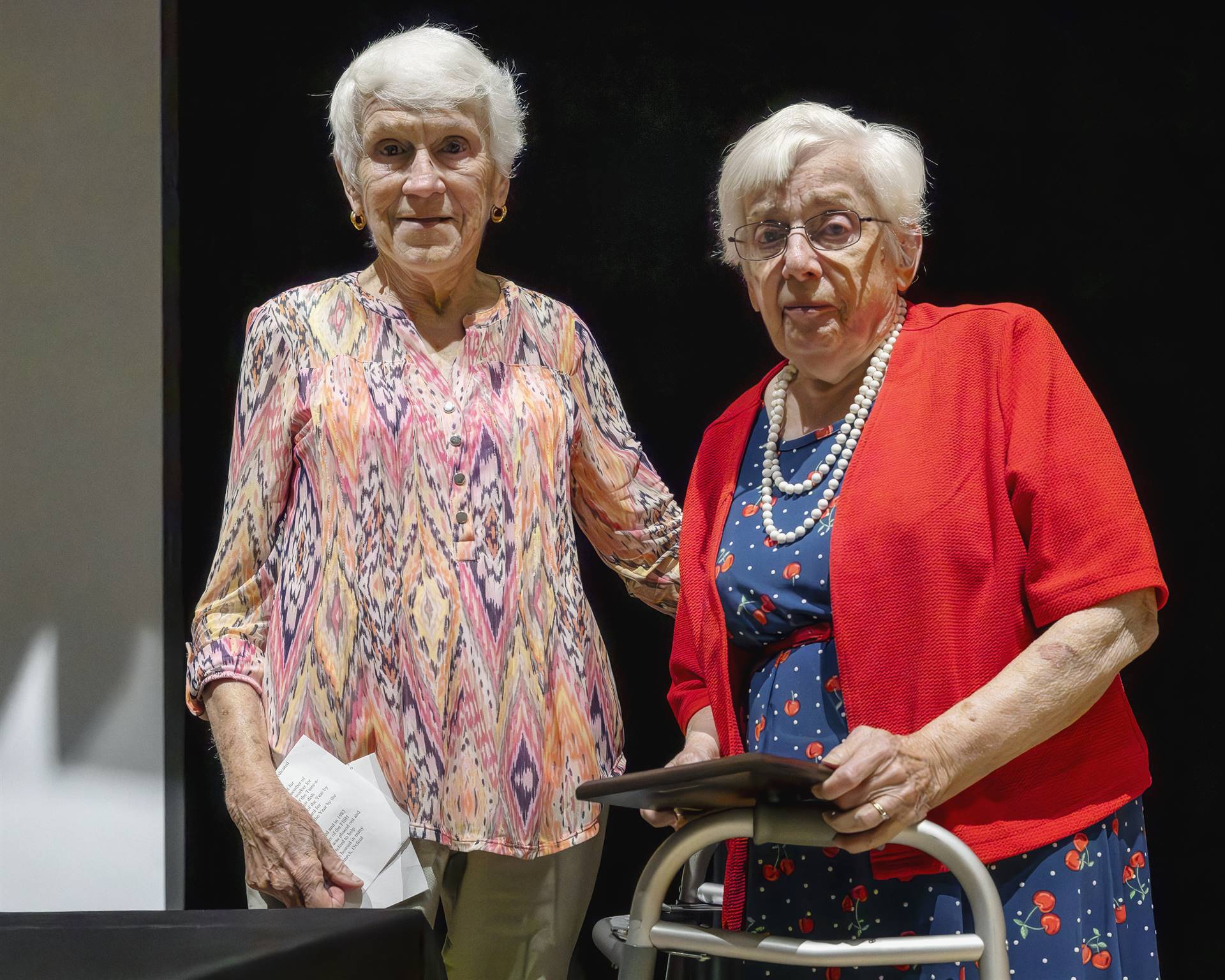 Anna Stark posting with honoree Joyce Ardron